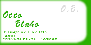 otto blaho business card