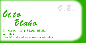 otto blaho business card